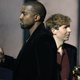 Beck reacts as Kanye West (left) appears onstage during the 57th annual Grammy Awards in Los Angeles Feb. 8, 2015.
Robyn Beck/AFP/Getty Images